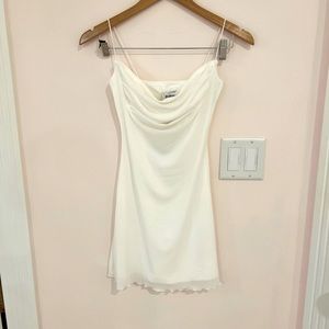 NEVER WORN Princess Polly White Cowl Neck Mini Dress